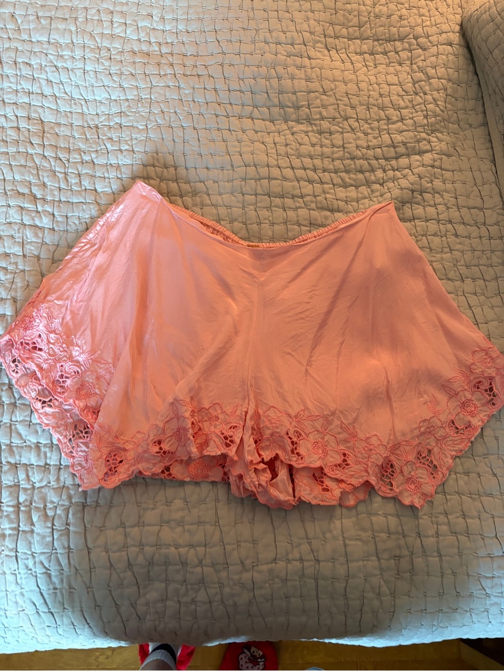 Free Prople Pink Lace-Trim Shorts